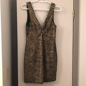 Black and Gold Mini Dress